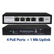 Unmanaged 4 Port PoE Switch + 1 Uplink Port